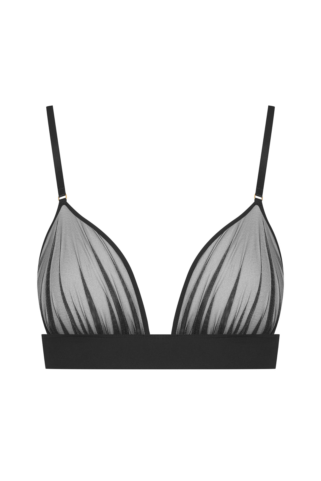 Triangle Bra - Nuit Fauve with Transparent Tulle and Wireless Support