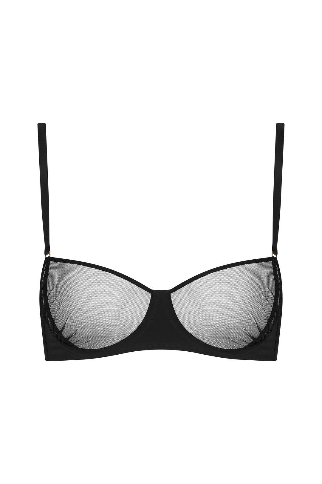 Wire Bra - Nuit Fauve with Transparent Tulle and Opaque Material