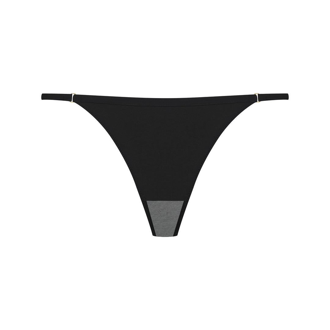 Openable Thong - Nuit Fauve with Criss-Cross Tulle Back