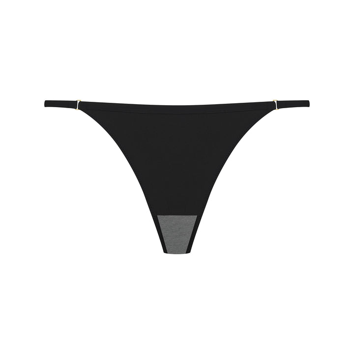 Openable Thong - Nuit Fauve with Criss-Cross Tulle Back