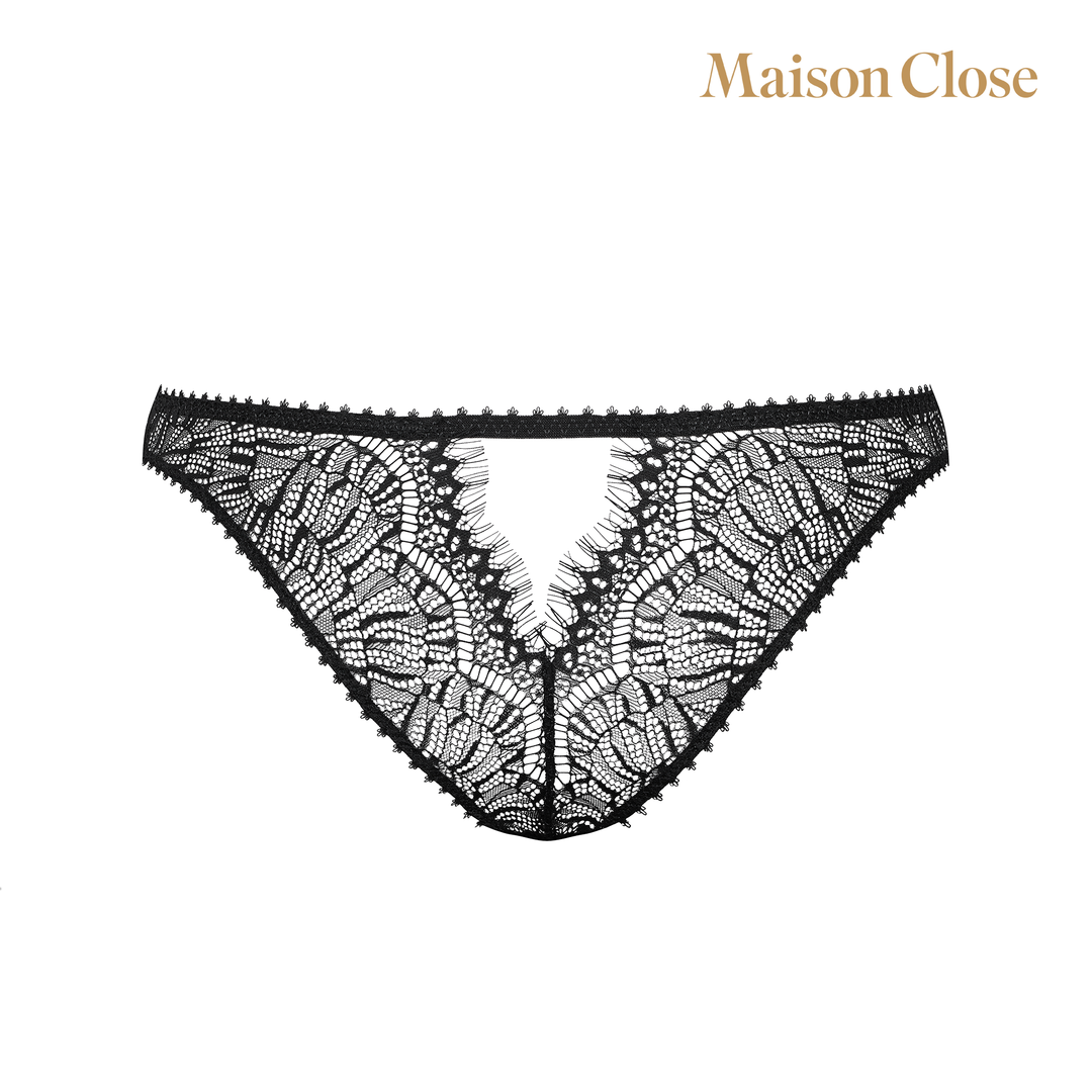 Accroche Coeur heart panty, back view with openwork lace