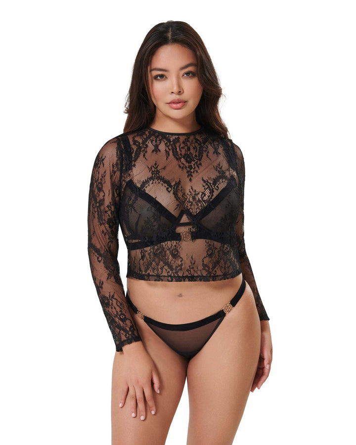 Cordelia Top - Black Lace Lingerie