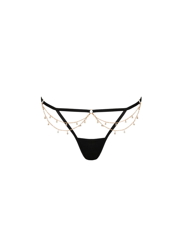 Petra Thong – Black Lingerie with Gold Chains