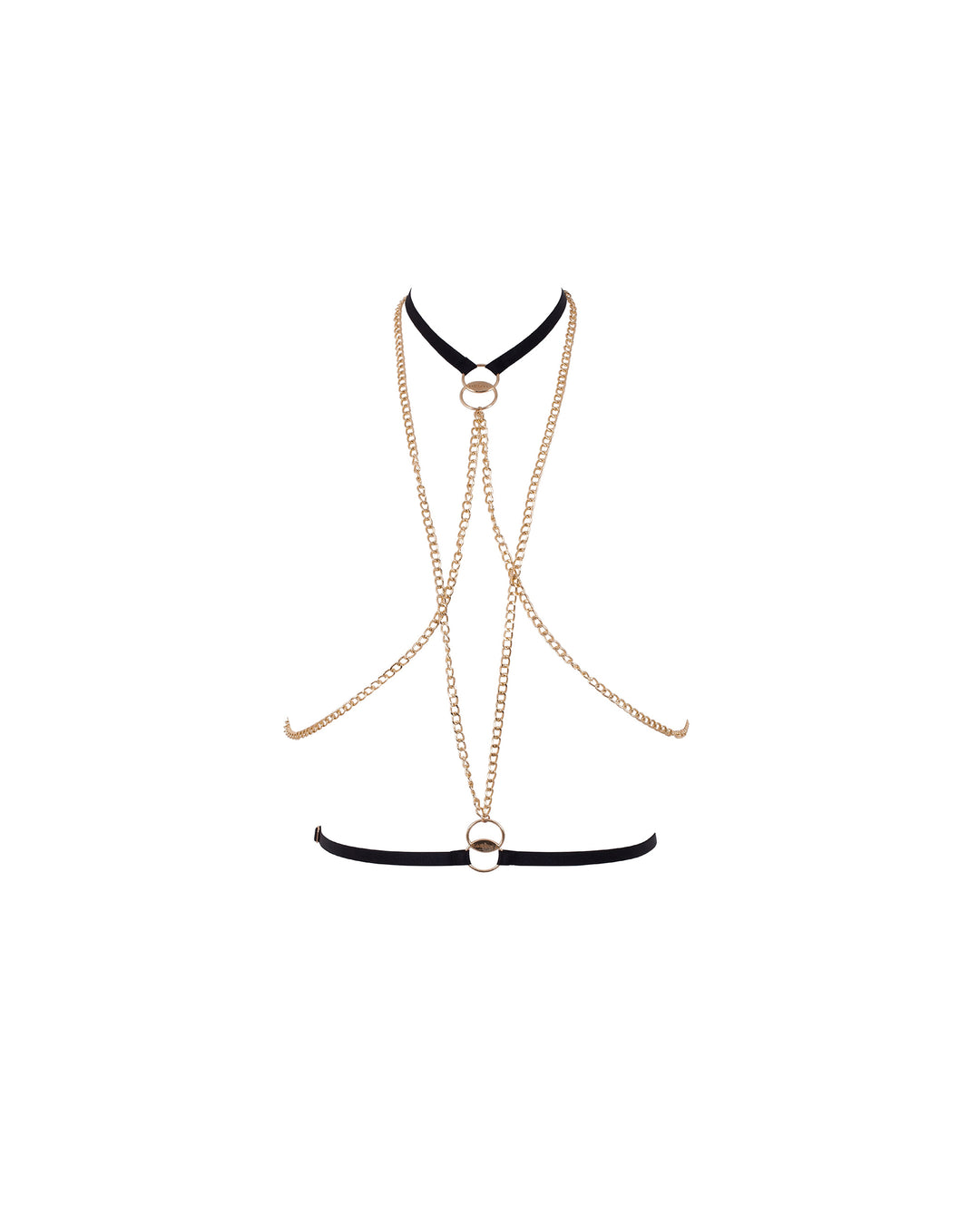 Theodora Chain Harness – Bold Lingerie with Gold Chains